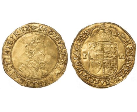 James I, second coinage, double crown, mm. tun (1615-16), crowned fifth bust r., rev. crowned shield of arms, IR at sides, wt