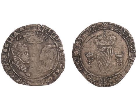 Ireland, Philip and Mary, groat, 155[7], mm. rose, date lacks last digit, facing busts, crown above, date below, rev. crowned