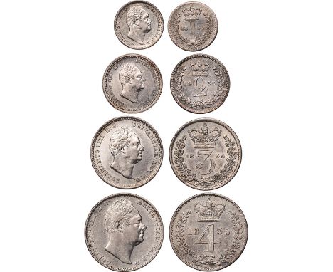 William IV, Maundy set, 1835, bare head r., rev. value within wreath (S.3840; ESC.2442), cleaned, and with some light marks, 