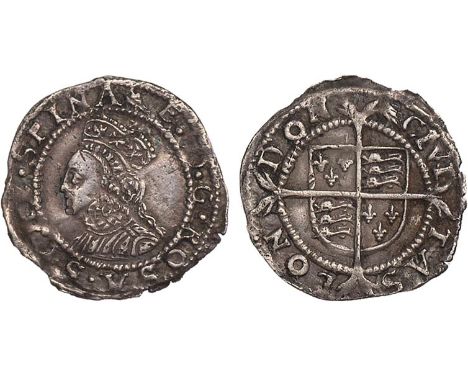 † - Elizabeth I, second issue, penny, mm. martlet (1560-1561), crowned bust l., rev. long cross fourchée over shield of arms 