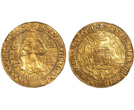 Elizabeth I, sixth issue, ‘fine’ sovereign of 30 shillings, mm. A (1583-1584/5), crowned figure of queen enthroned facing, ho