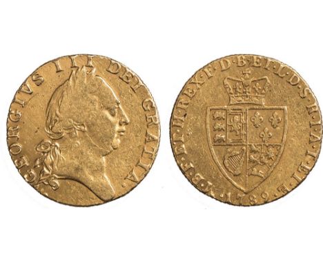 George III, guinea, 1789, fifth laur. head r., rev. crowned shield of arms (S.3729), fine