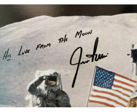 Space Astronaut JIM IRWIN Signed Apollo 15 Moon Photo 8x10 inch Moonwalker NASA Astronaut. The autograph is hand signed the i