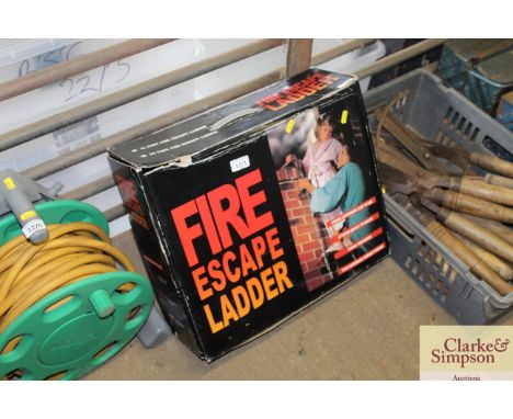 A fire escape ladder