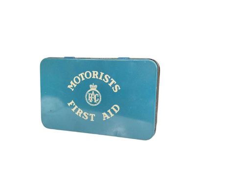 Early 1960s RAC Motorists First Aid tin with contents