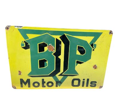 Reproduction BP Motor Oils enamel advertising sign, 61 x 40.5cm