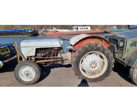 Massey Ferguson Grey Tractor. Registration number not registered. Chassis number unknown. Engine number SA43000E.Harry Fergus