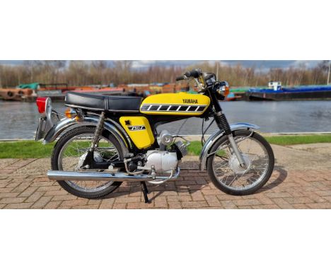 1976 Yamaha FS-1E, 49cc. Registration number NNH 549P. Frame number not found V5C says 101827. Engine *394-101827*.The Yamaha