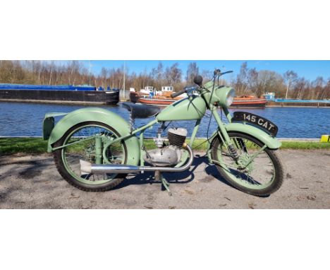 c.1954/1960 BSA Bantam D1, 125cc. Registration number 145 CAT, not recoded with DVLA. Frame number BD2S 29977 (1954). Engine 