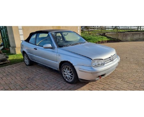 2002 VW Golf Cabriolet, 1984cc. Registration number YW02 FAJ. Vin number WVWZZZ1EZ2K007503. Engine number AWG011658.As with t