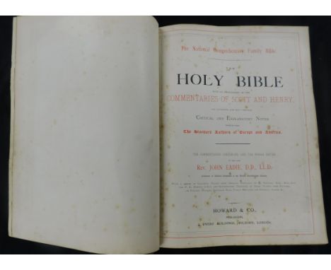 THE HOLY BIBLE..., ed Rev John Eadie, London, Howard &amp; Co, circa 1880, Kronheim coloured plates etc, thick 4to, contempor