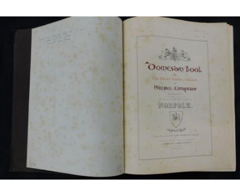 DOOMSDAY BOOK... FAC-SIMILE OF THE PART RELATING TO NORFOLK, Southampton, Ordnance Survey Office 1862, photo-zincographed by 