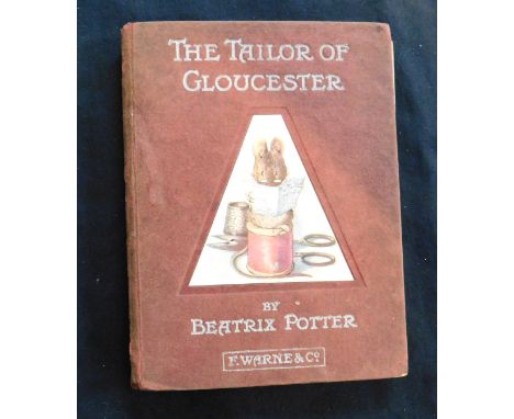 BEATRIX POTTER: TAILOR OF GLOUCESTER, London, Frederick Warne, early edition [1904?], 27 coloured plates as called for, 12mo,