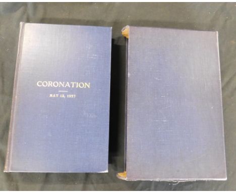 CORONATION MAY 12 1937, specially bound volume containing various official items comprising a sample invitation ticket, THE C