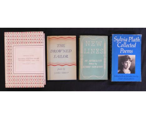 EZRA POUND: 2 titles: THE PISAN CANTOS, London, Faber &amp; Faber, 1949, 1st edition, original cloth worn, part of backstrip 