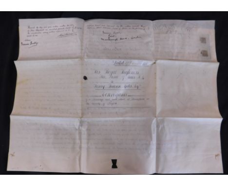 A RARE ROYAL VELLUM CONVEYANCE dated 27th October 1880 between His Royal Highness The Prince of Wales (later King Edward VII)