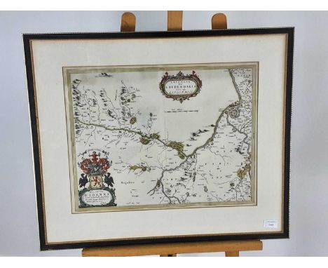 HAND COLOURED MAP OF LAUDERDALE, by J. Blaeu59cm x 70cm