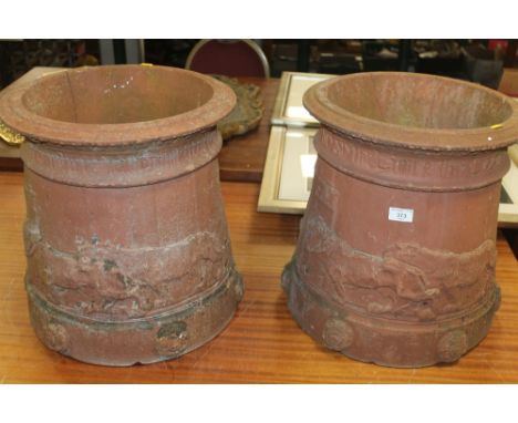 TWO ART &amp; CRAFTS TERRACOTTA POTS