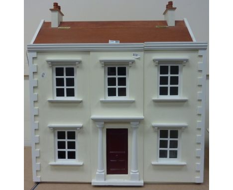 Dolls house, H 69cm with furniture, dolls and accessories in one box (This item is PAT tested - 5 day warranty from date of s