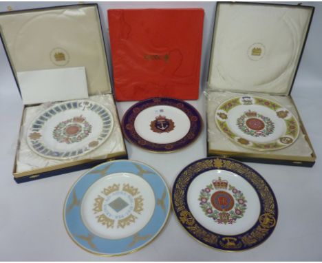 A collection of Spode limited edition military plates including the Royal Navy, The Black Watch, Royal Hampshire Regiment etc