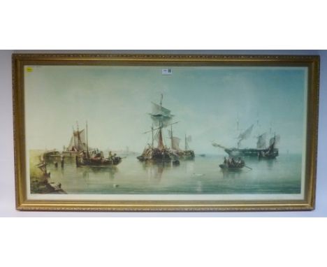 "Calm on the Humber", colour print after Henry Redmore. Pub. Venture Prints 1969. 55 x 114cm Condition Report Click here for 