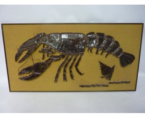 Ceramic lobster mounted on board, W 94cm  Condition Report Click here for further images, condition, auction times & delivery