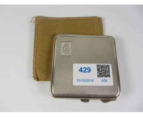 Silver compact engine turned decoration by Joseph Gloster Birmingham 1947 Condition Report Click here for further images, con