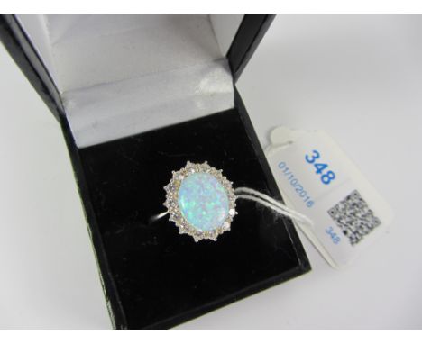 Opal cluster dress ring stamped 925 Condition Report Click here for further images, condition, auction times & delivery costs