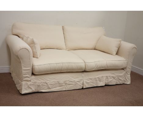 Barker & Stonehouse grande large three seat sofa and matching three seat sofa upholstered in cream loose covers Condition Rep