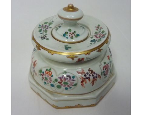 19th Century continental inkwell, possibly Samson H 10cm Condition Report Click here for further images, condition, auction t