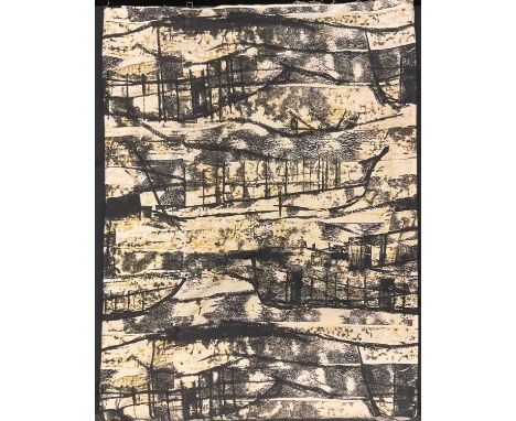 Textiles - William Gear (Scottish 1915 - 1997) for Horrockses, a fabric panel, Idiom, 222cm x 114cmReference: This design is 