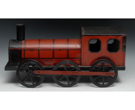 A Brimtoy Brand tinplate carpet train 0-6-0 tank locomotive, numbered 341, 42cm long 