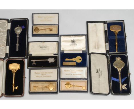 Copoclephily - a Scottish Art Deco gilt metal presentation key, Presented to The Right Honourable Thomas Johnstone, Secretary