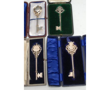 Copoclephily - a George V silver presentation key, of Scottish interest, Opening of the Ex-Serviceman's Hut, Moffat, Presente