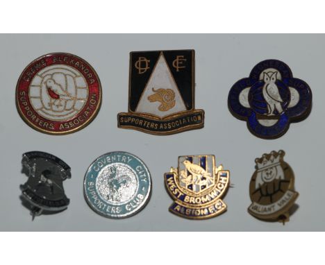 Football - Enamel Badges - Derby County Football Club Supporters' Association; Sheffield Wednesday; West Bromwich Albion; Cov