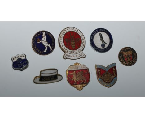 Football - Enamel Badges - Chelsea Supporters' Club; Brentford; Reading; Leyton Orient; Luton Town; Finchley; Crystal Palace;