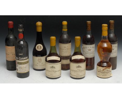 Wine,  Chateau Lynch Bages Pauillac Medoc, 1967, sealed, level near top of shoulder; Rieussec Sauternes 1978; Pio Cesare Baro