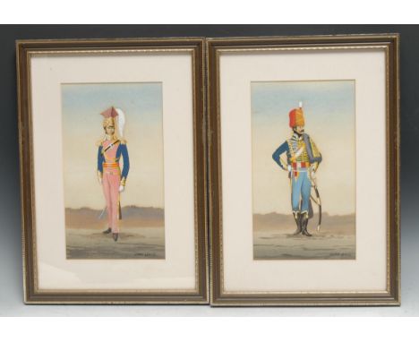Ieuan LewisA pair, Officer, 9th Lancers 1819 and Marquis of Anglesey G C B Colonel of the 7th Regiment of Light Dragoons 1812