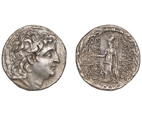 Greek Coinages, KINGS OF CAPPADOCIA, Ariarathes VII (c. 107-100), Tetradrachm, in the name of Antiochos VII, diademed head ri