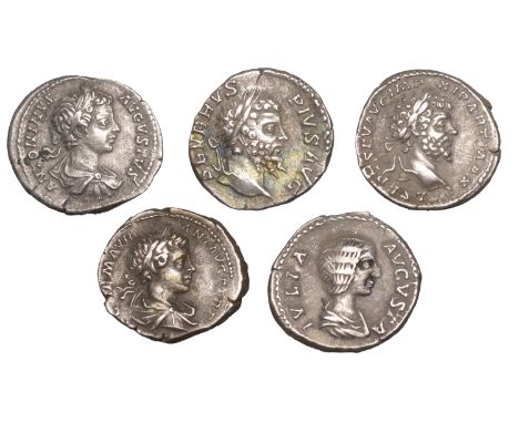 Roman Imperial Coinage, Julia Domna, Denarius, 198, rev. Cyvele enthroned left, seated lion nearby, 3.35g (RIC 564; RSC 123);