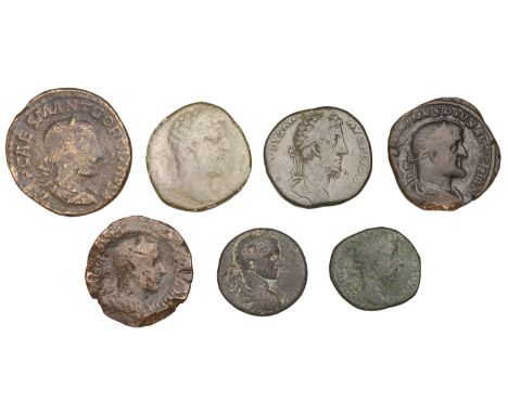 Roman Imperial Coinage, Commodus, Sestertius, 185, laureate head right, rev. emperor togate standing left over tripod altar a