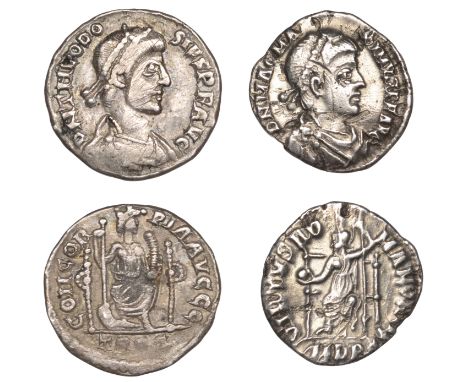 Roman Imperial Coinage, Theodosius I, Siliqua, Trier, 378-83, pearl-diademed, draped and cuirassed bust right, rev. Constanti