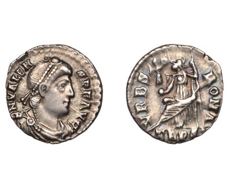 Roman Imperial Coinage, Valens, Siliqua, Trier, 368-75, pearl-diademed, draped and cuirassed bust right, rev. Roma seated lef