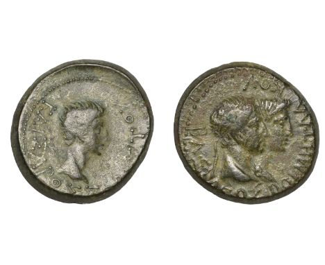 Greek Coinages, KINGS OF THRACE, Rhoemetalces I, with Augustus, Æ Unit, c. 11 BC - 12 AD, βασιλεωσ ροιμηταλκου, jugate busts 