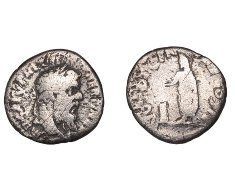Roman Imperial Coinage, Pertinax, Denarius, 193, laureate head right, rev. vot decen tr p cos ii, emperor standing left, hold