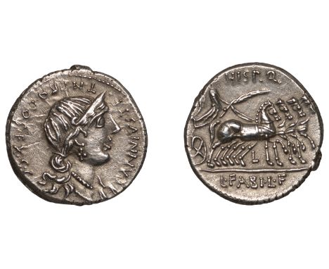 Roman Republican Coinage, C. Annius T.f. T.n. and L. Fabius L.f. Hispaniensis, Denarius, 82-1, mint in northern Italy or Spai