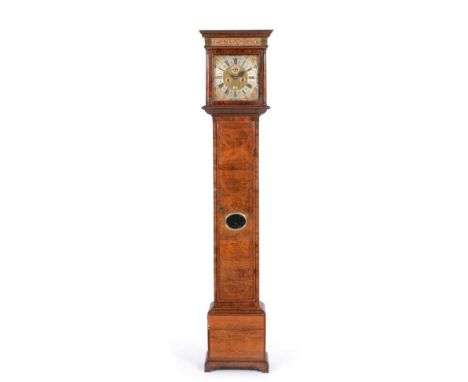 A Walnut Eight Day Longcase Clock, signed Henry Massy, London, circa 1695, flat top pediment, side glass panels, convex throa