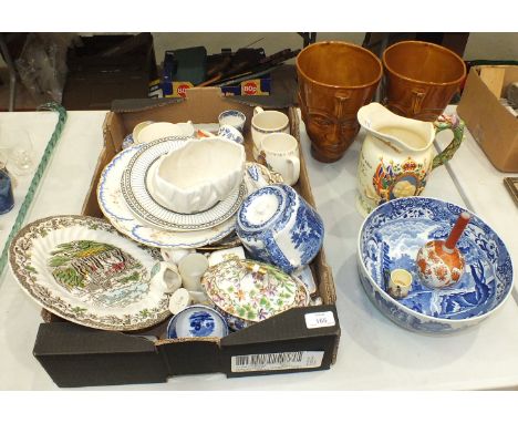 A Copeland Spode Italian fruit bowl, a Crown Devon musical jug commemorating King George VI and Queen Elizabeth Coronation 19