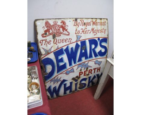 A 'Dewar's Whisky Perth' Enamel Wall Sign, 102 x 92cm
