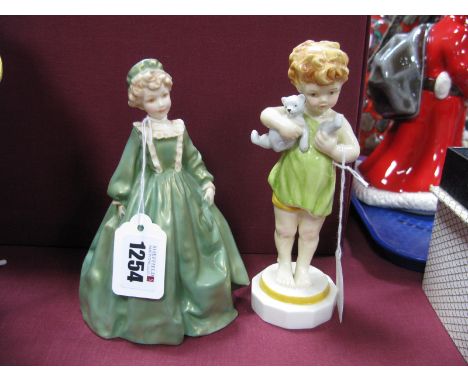 Royal Worcester Figurines, 'Wednesday's Child Knows Little Woe' 3521 and Grandmothers Dress 3081. (2) 